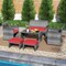 Costway 6PCS Patio Furniture Set Outdoor Sectional Conversation PE Rattan Sofa Set Black/Gray/Navy/Red/White/Turquoise